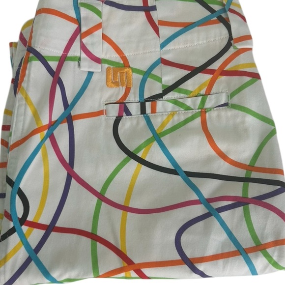 Loudmouth Ladies Bermuda Shorts SZ 8 Golf Outdoor psychedelic Funky Multi Color - Picture 1 of 13